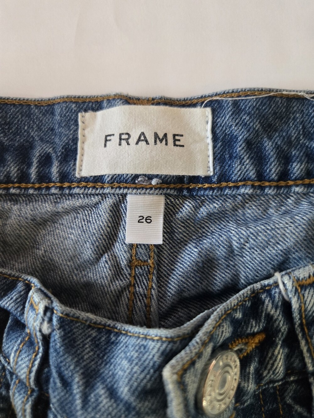 Frame Denim 100% Cotton Wide Leg High Waist Jeans Frayed Hem sz 26 - Picture 5 of 10